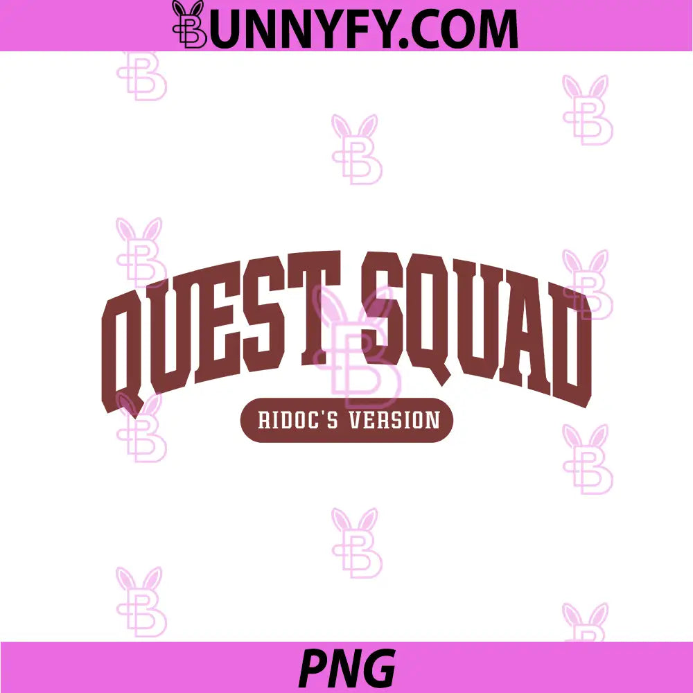 Quest Squad Minimal Text Design PNG, Ridoc’s Version PNG