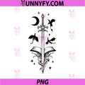 Fantasy Sword Book Dragon PNG, Gothic Line Art PNG