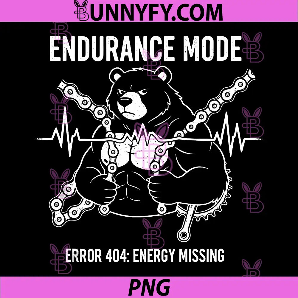 Endurance Mode Error 404 Energy Missing PNG, Cycling Bear Humor PNG