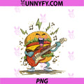 Rock Burger PNG, With Guitar For Rock'n Roll Hamburger PNG