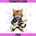 Rock Cat Playing Guitar PNG, Funny PNG