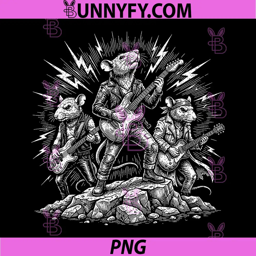 Rock and Roll Rats Heavy Metal Guitar PNG, Rock Band Fans Concert PNG