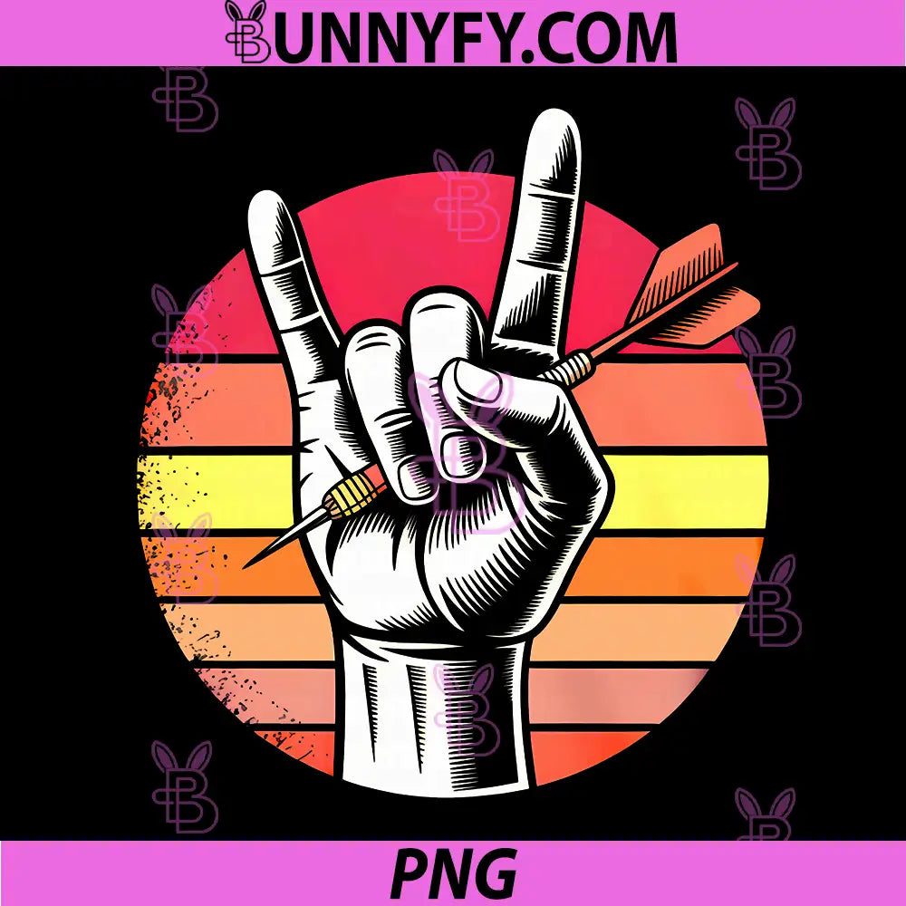 Rockerhand Darts Motif PNG, Design For Dart Players PNG