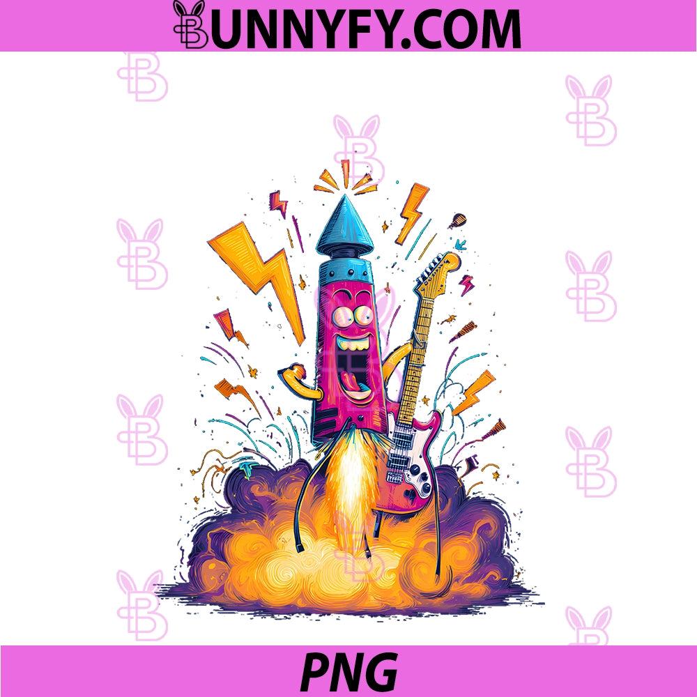 Rocket Fire And Rocking PNG, Guitar Flames PNG