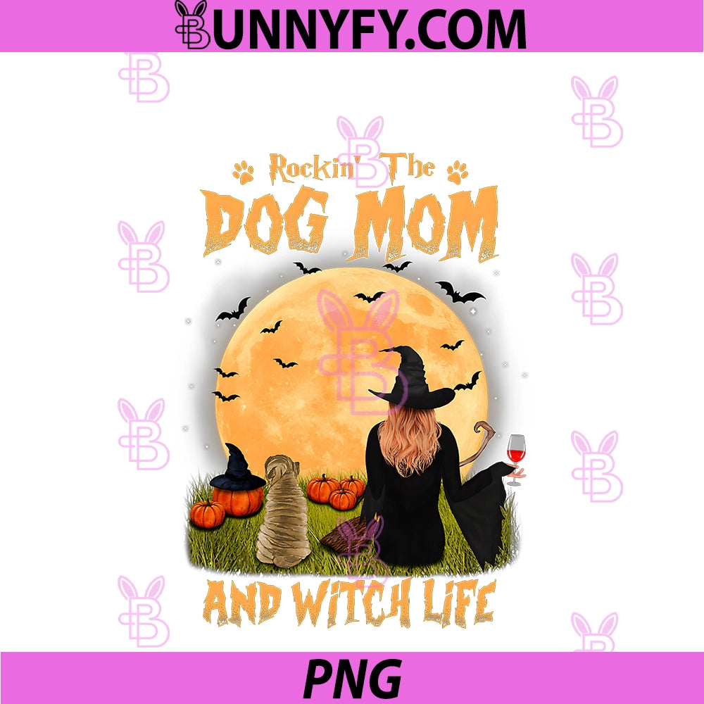Rocking The Dog Mom And Witch Life PNG, Shar Pei Halloween PNG