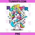 Rock Roll Rainbow Rockstar PNG, Unicorn Playing Guitar PNG