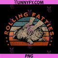 Rolling Fatties PNG, Cat Funny Meme Vintage PNG