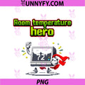 Room Temperature Hero PNG, HVAC Thermostat Humor Pixel Art PNG