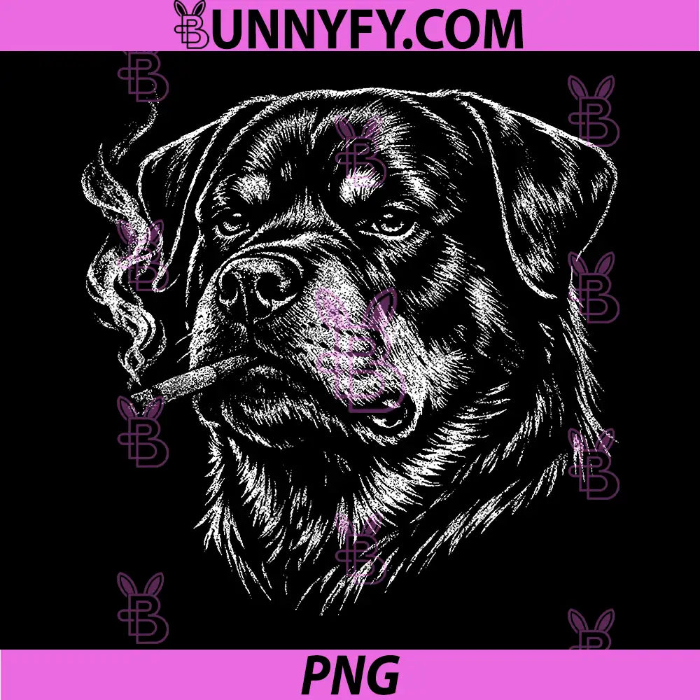 Rottweiler Dog Smoking PNG, Cigarette Cool Dog Portrait PNG