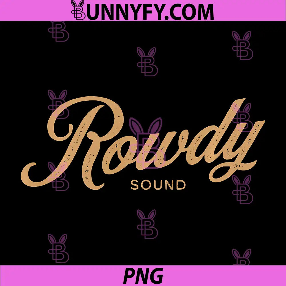 Rowdy Sound Vintage Script Logo PNG, Retro Music Typography Design PNG