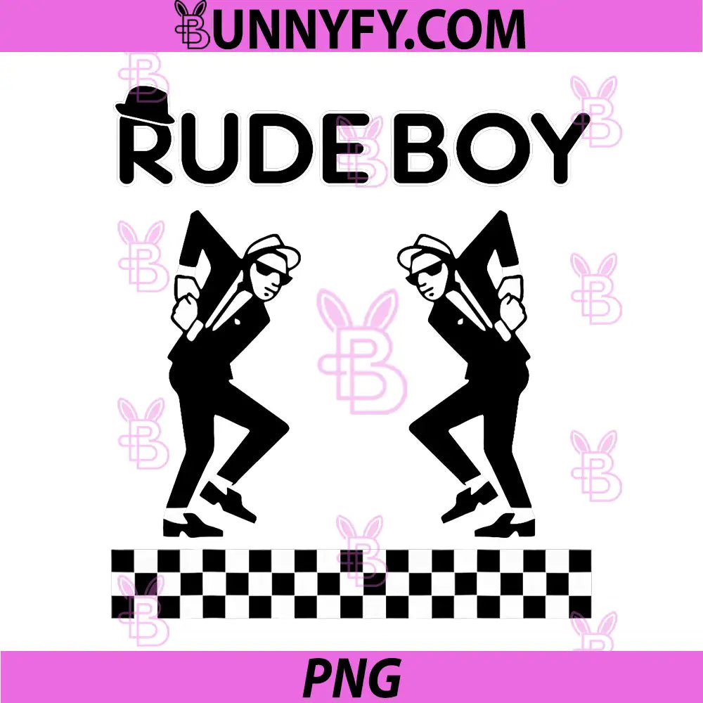Rude Boy Ska Style Graphic PNG, 2 Tone Inspired Design PNG
