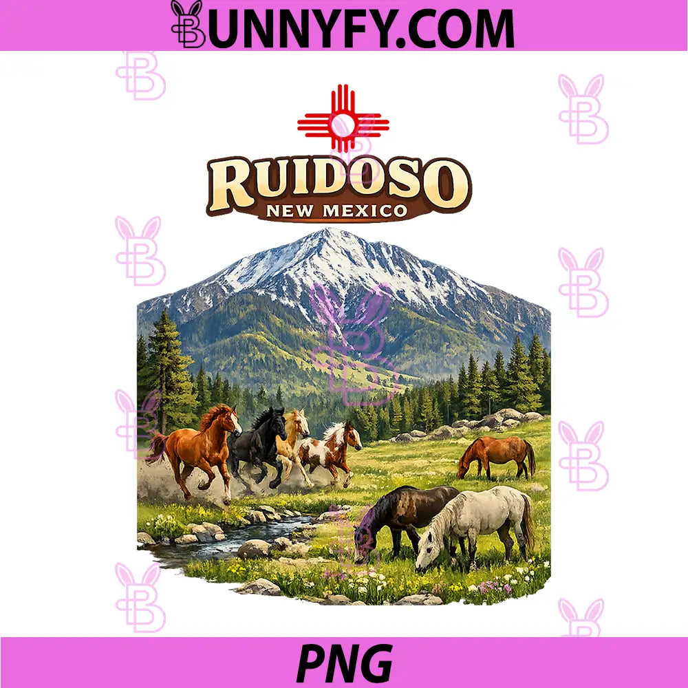 Ruidoso New Mexico PNG, Sierra Blanca Horses PNG