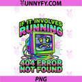 Running 404 Error Not Found Retro PNG, Computer Glitch Art PNG