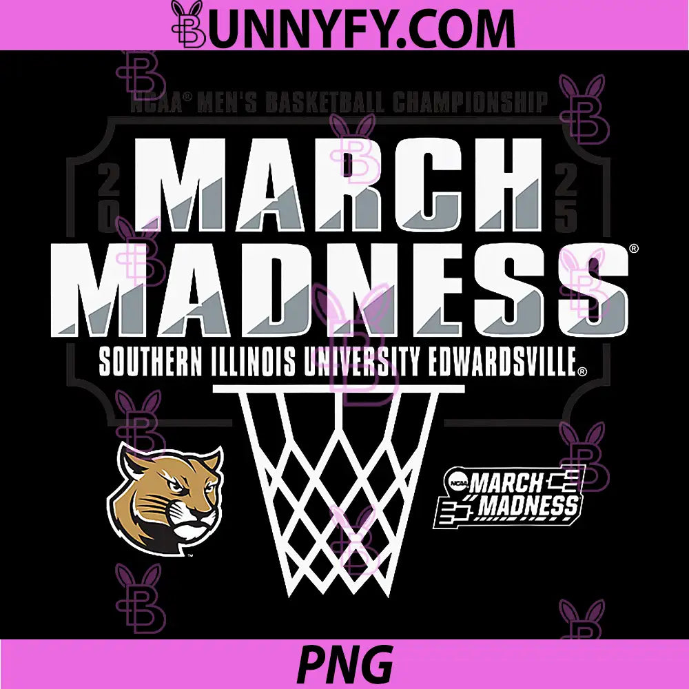 SIUE Edwardsville Cougars PNG, March Madness 2025 M Basketball PNG