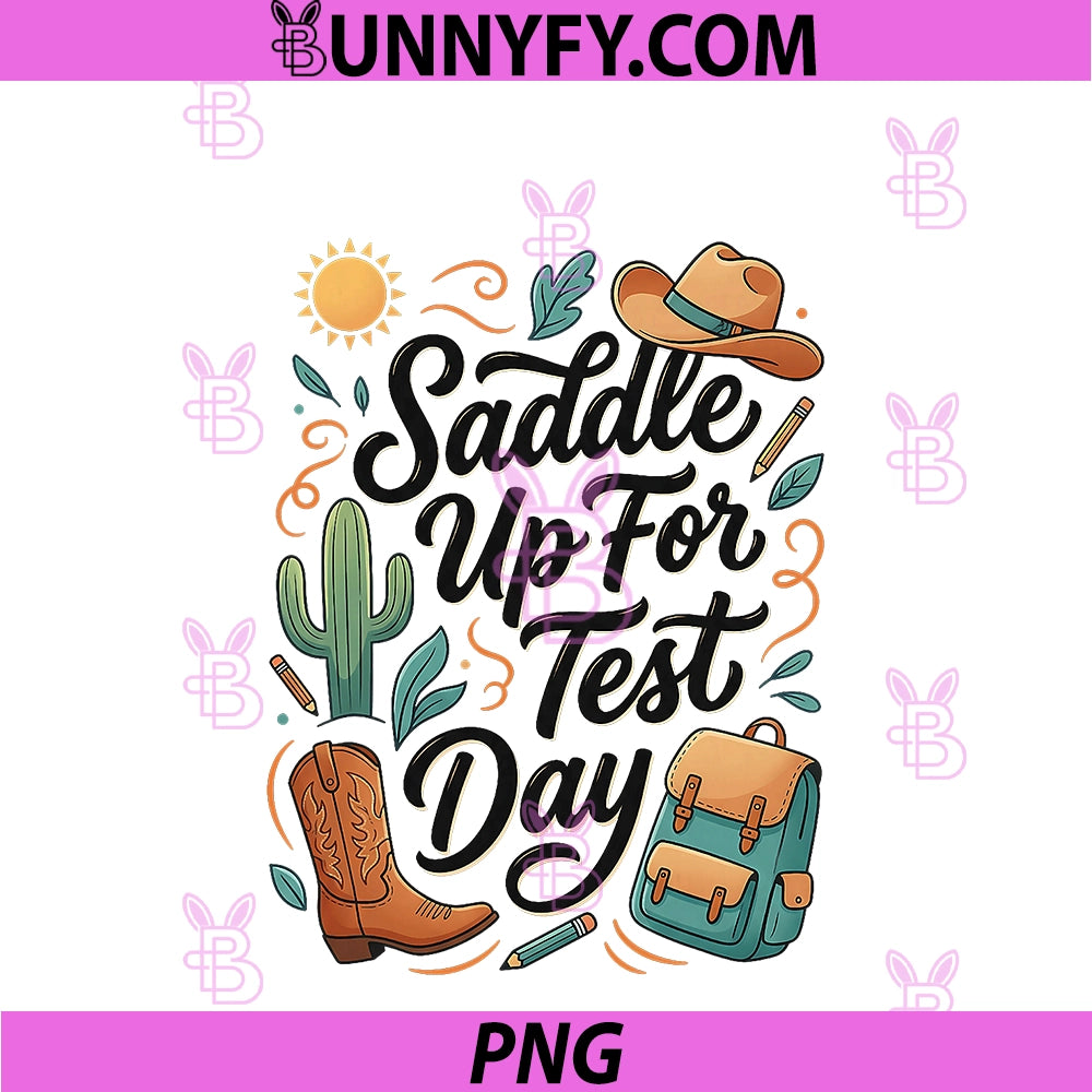 Saddle Up For Test Day PNG, Western Teacher Cowgirl Staar Testing PNG