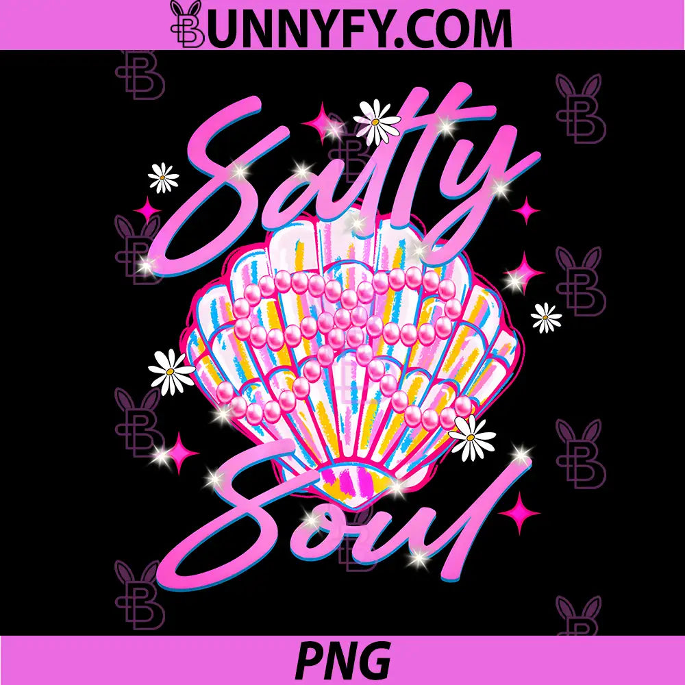 Salty Beach Shell Soul Party PNG, Summer Vibe Coastal PNG