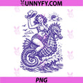 Salty Girls Ride Seahorses PNG, Vintage Pinup Cowgirl Rodeo PNG