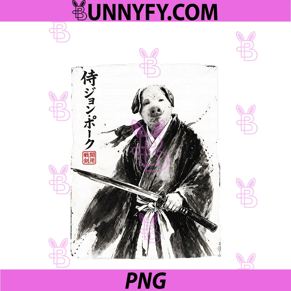 Samurai Brainrot Meme PNG, John Pork Gifts PNG