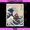 Samurai Cat Surfing The Great Wave PNG, Off Kanagawa Ukiyo-e Art PNG