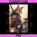 Samurai Fox PNG, Vintage Graphic Japanese PNG
