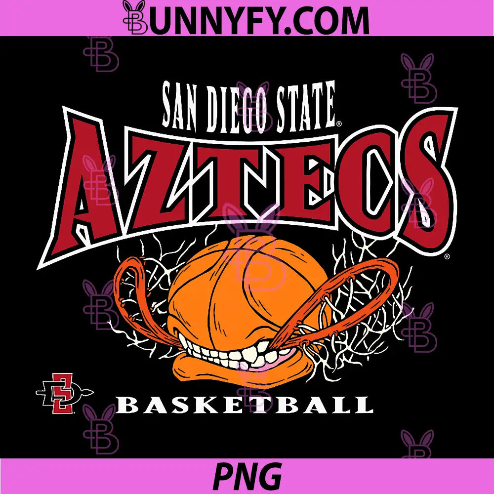 San Diego State Aztecs PNG, Basketball Bite Black PNG