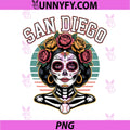 San Diego Sugar Skull PNG, Flower City Baseball PNG