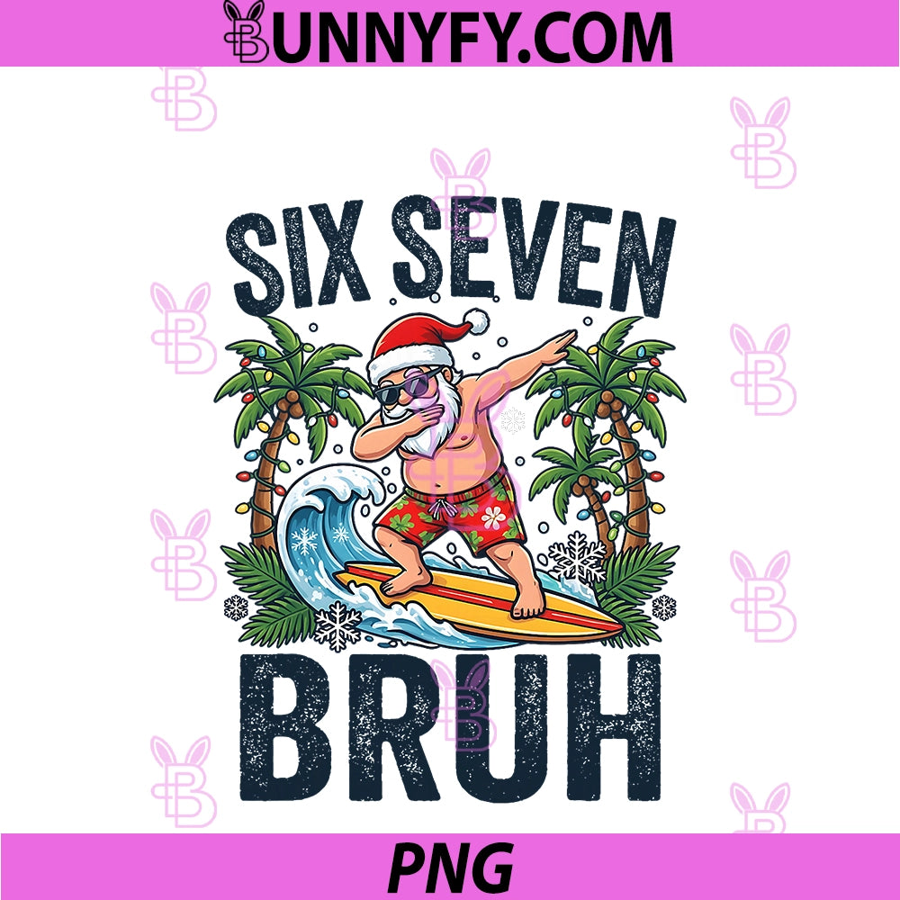 Santa Six Seven Bruh PNG, Christmas In July 67 Meme Summer 2026 PNG