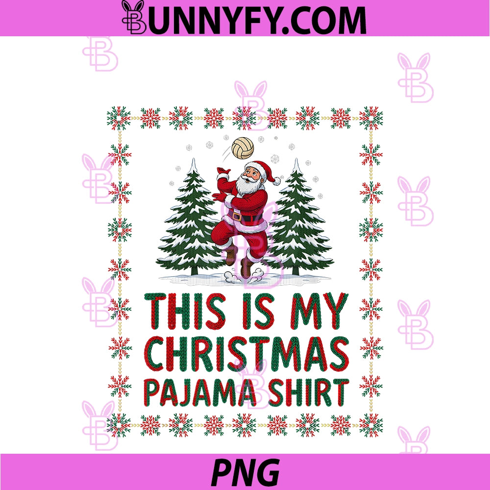 Santa Volleyball Lover PNG, Funny Christmas Family PNG