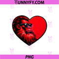 Sasquatch Heart Profile Bigfoot PNG, Valentine Funny PNG