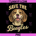 Save The Beagles PNG, Cute Dog Lover Vintage Beagle Art PNG