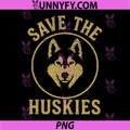 Save The Huskies Wildlife Awareness PNG, Vintage Husky Conservation Art PNG