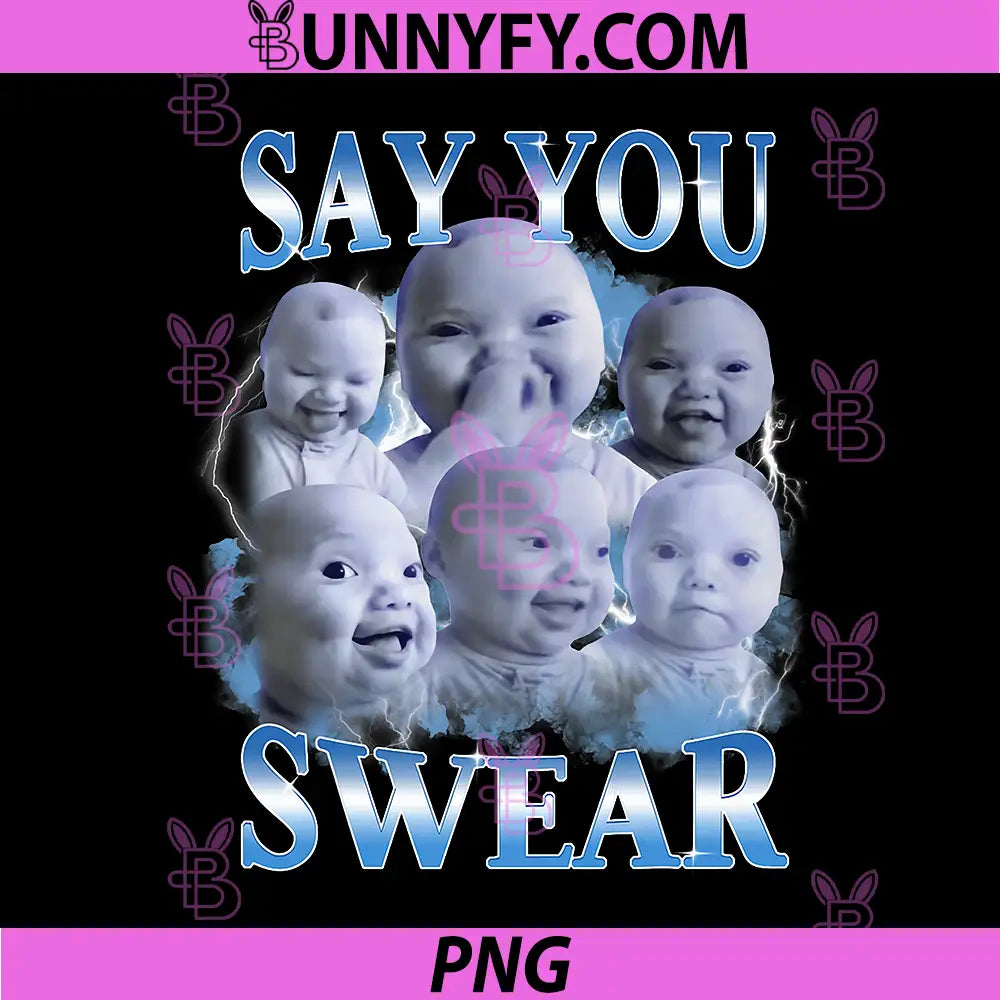 Say You Swear PNG, AI Niche Baby Holding Back Laugh Genz Meme PNG
