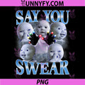 Say You Swear PNG, Ai Niche Baby Holding Back Laugh Genz PNG