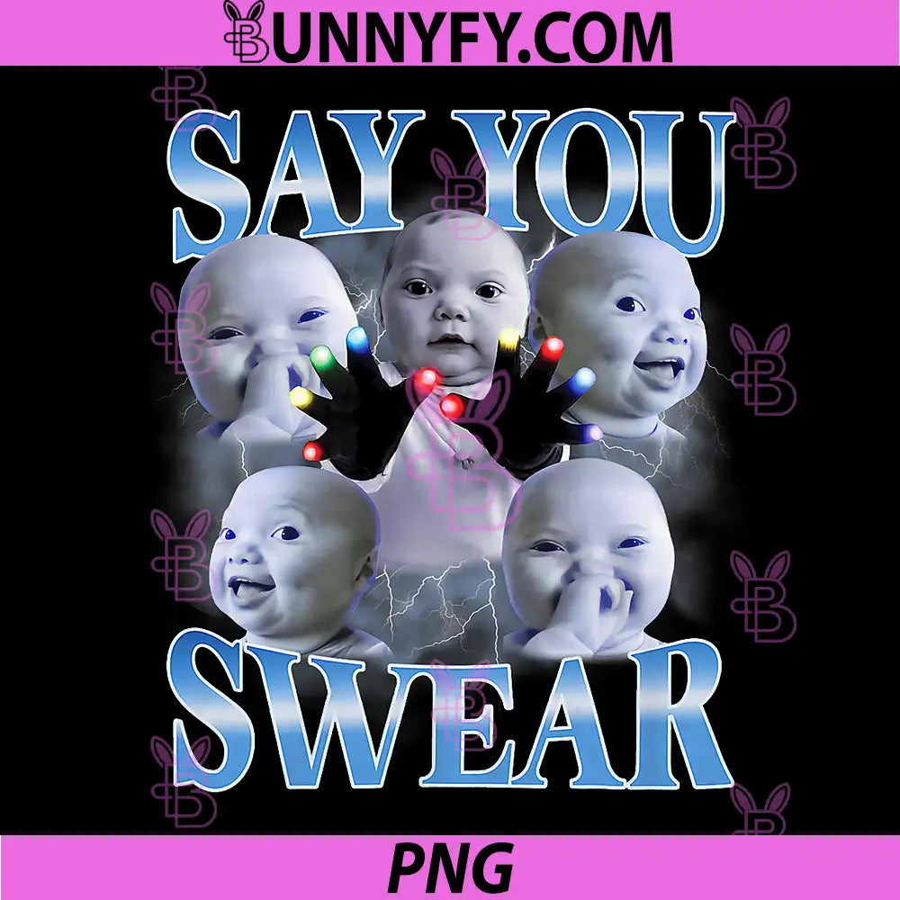 Say You Swear PNG, Ai Niche Baby Holding Back Laugh Genz PNG