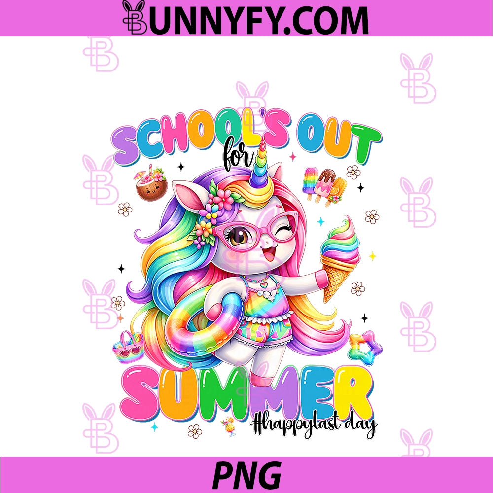 School Out Summer Unicorn Last Day PNG, Graduation Teacher Girl PNG