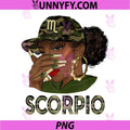 Scorpio Queen PNG, Black Girl with Cap Camo PNG, Afro Woman Zodiac PNG