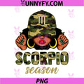 Scorpio Season PNG, Black Woman Camo Hat PNG, Afro Girl Zodiac PNG