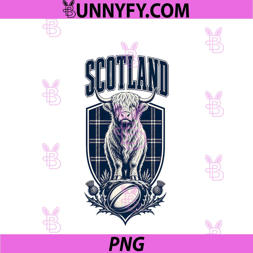 Scotland Scottish PNG, Highland Cow Rugby PNG