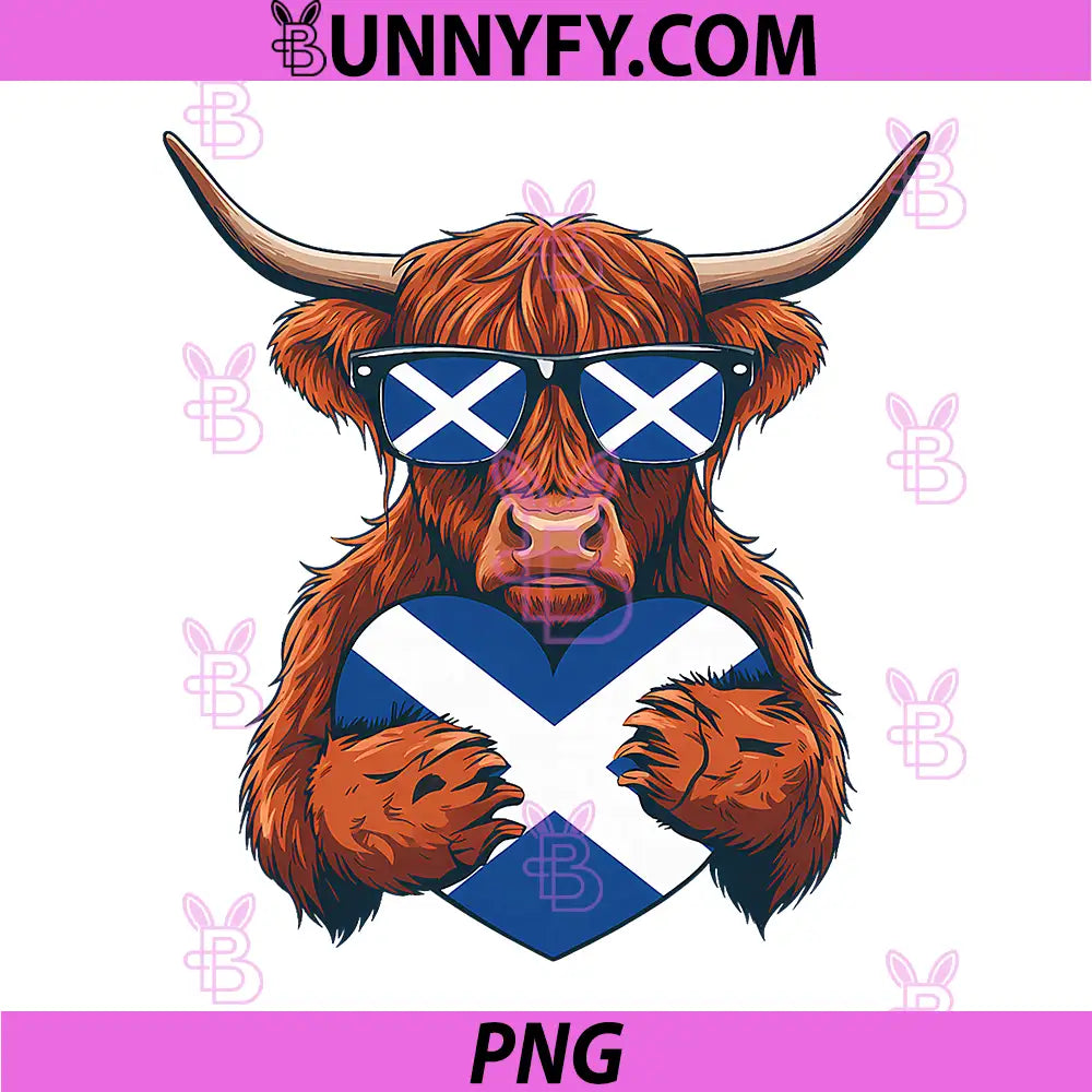 Scottish Highland PNG, Cow Scotland Flag PNG, Highlander Cow PNG