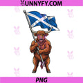 Scottish Highlander Cow PNG, Scotland Flag Highland Cow PNG