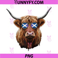 Highland Cow Scotland Flag Glasses PNG, Scottish Cow Patriotic PNG