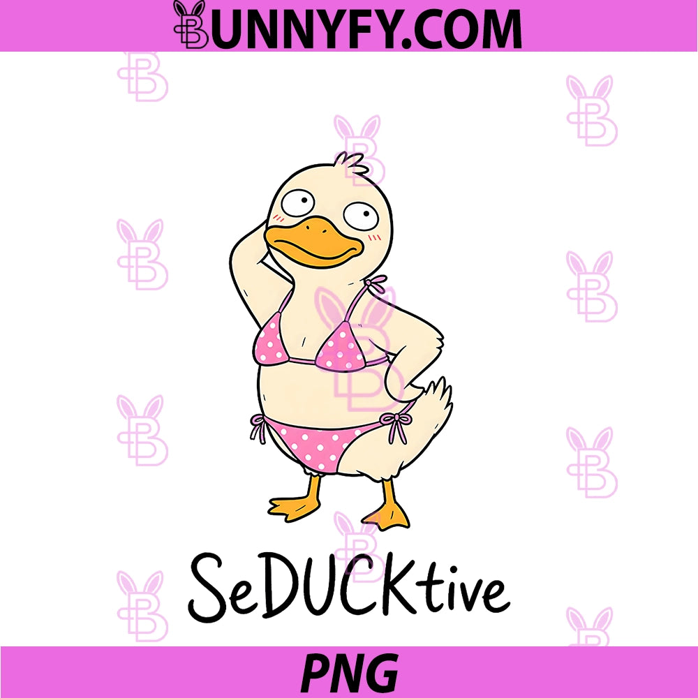 SeDUCKtive PNG, Funny Bikini Duck Goose Pun Humor PNG
