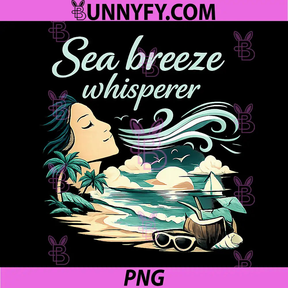 Sea Breeze Whisperer PNG, Permanent Vacation Party Art PNG