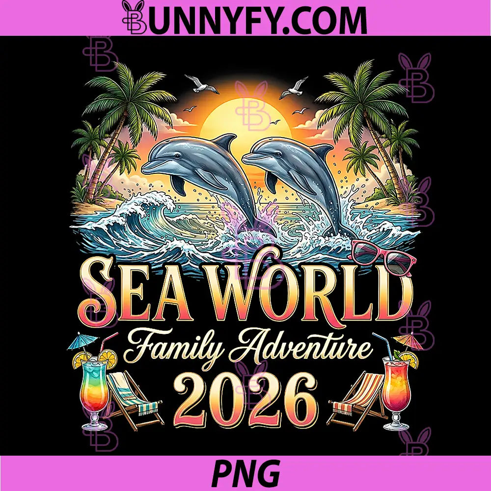 Sea World 2026 PNG, Family Adventure Matching Group Vacation PNG