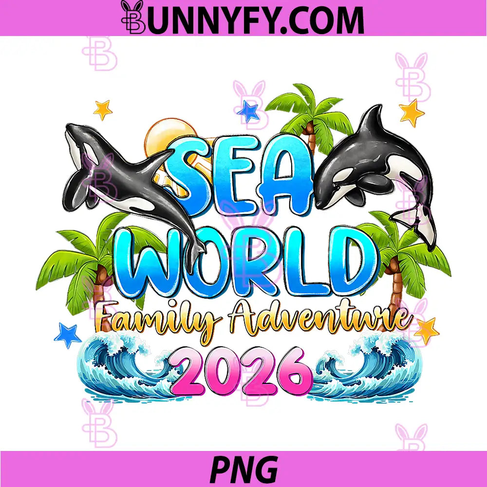 Sea World Family Adventure 2026 PNG, Family Sea World Matching PNG