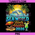 Sea World Family Adventure 2026 PNG, Summer Vacation PNG