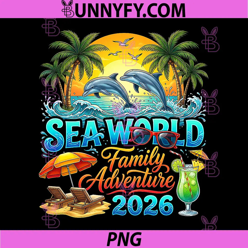 Sea World Family Adventure 2026 PNG, Summer Vacation PNG