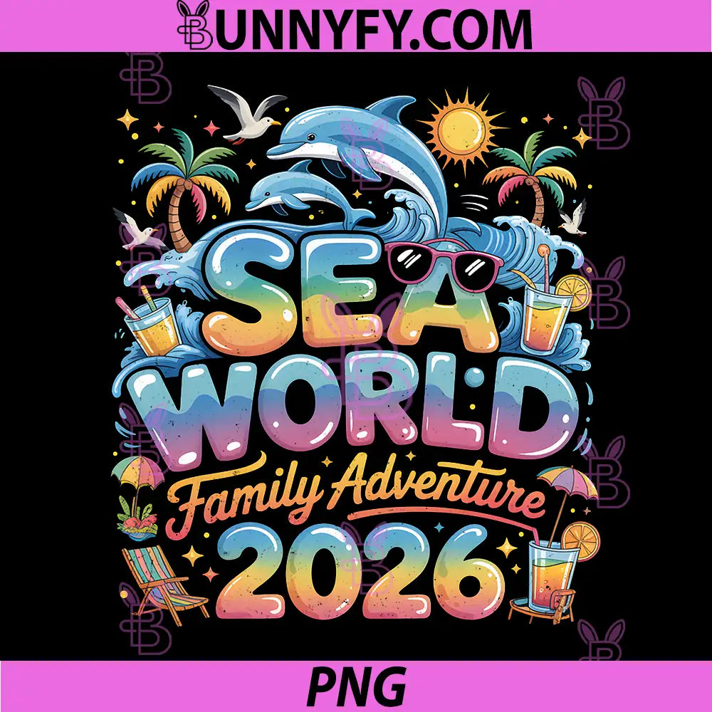 Sea World Family Adventure 2026 PNG, Tropical Vacation Trip PNG