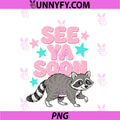 See Ya Soon Racoon PNG, Funny Raccoon Retro Star Saying PNG
