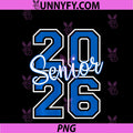 Senior 2026 Graduation Varsity Blue White on the back Sweatshirt